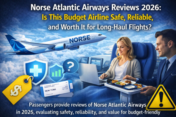 Norse Atlantic Airways review 2026 showing passengers in economy cabin evaluating safety reliability and value for long haul budget airline flights