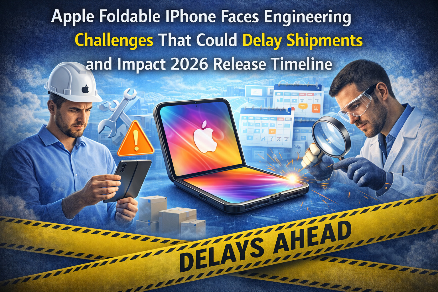 Apple foldable iPhone facing engineering challenges with potential shipment delays and 2026 release timeline concerns during production testing